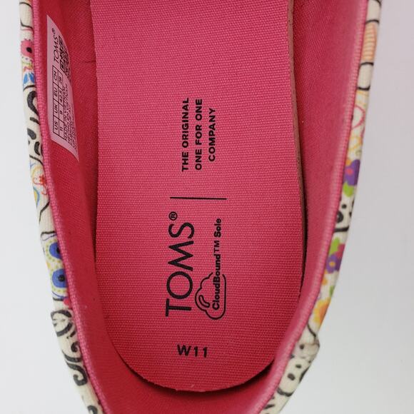 Toms Alpargata Dia de los Muertos Womens Size 11 Day of Dead Canvas Casual Shoes - Picture 11 of 12